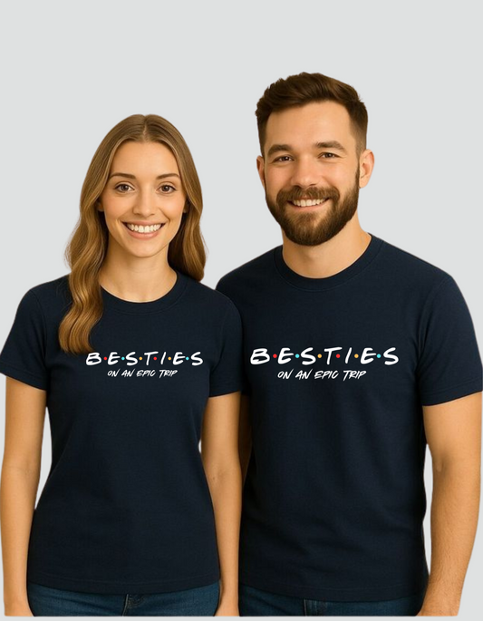 Unisex Round Neck T-shirt for Besties