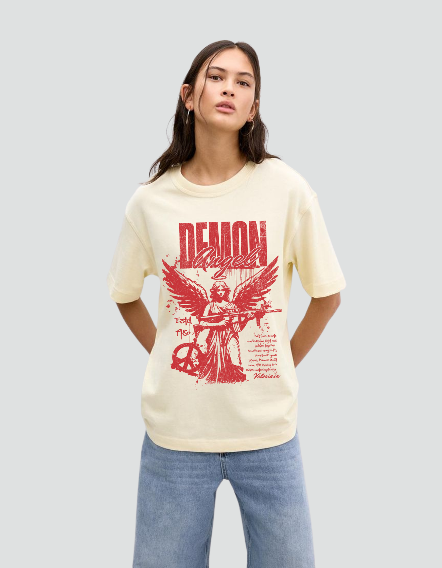 Women's Oversized Demon Angel T-Shirt