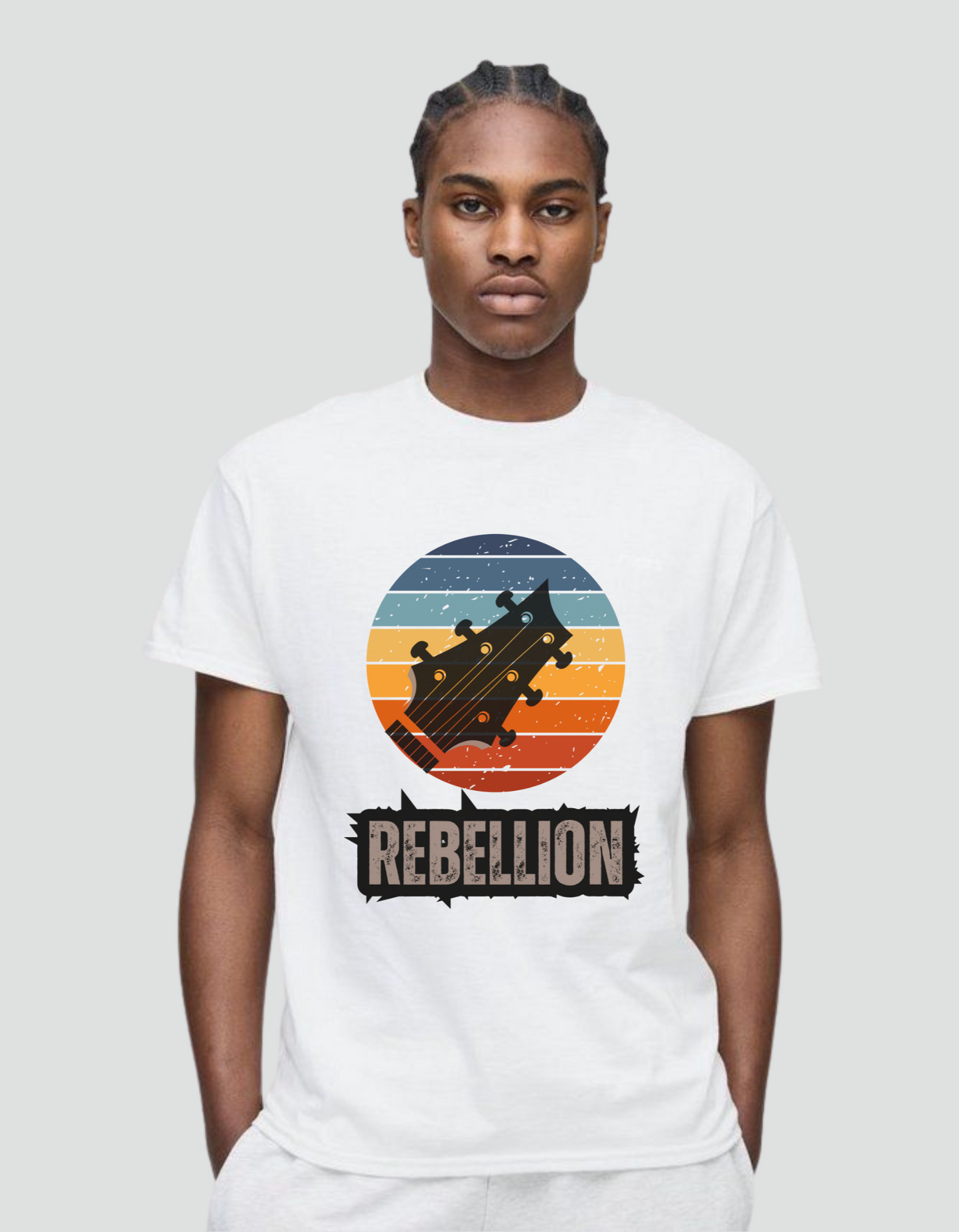 Men's Round Neck Half Sleeves T-shirt with Rebellion DZN