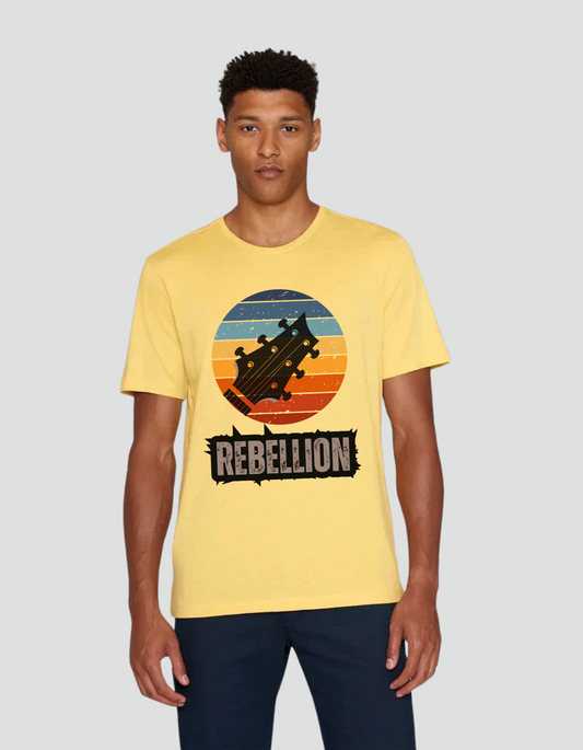 Men's Round Neck Half Sleeves T-shirt with Rebellion DZN