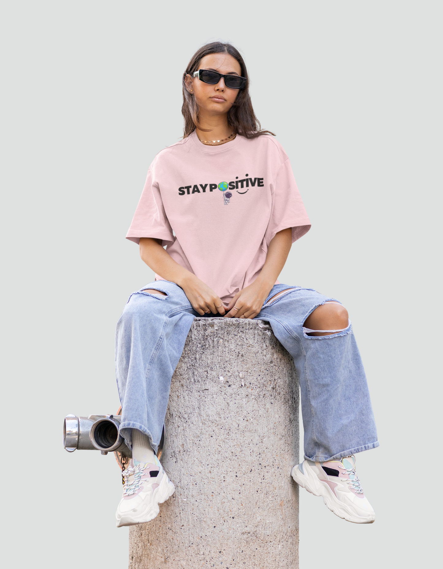 Stay Positive Women's Oversized T-shirt