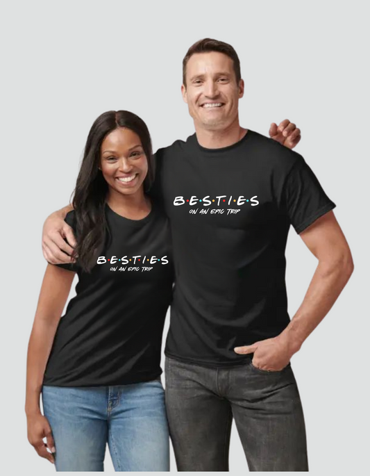 Unisex Round Neck T-shirt for Besties