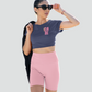 Cute Teddy bear with care on women's crop top
