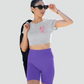Cute Teddy bear with care on women's crop top