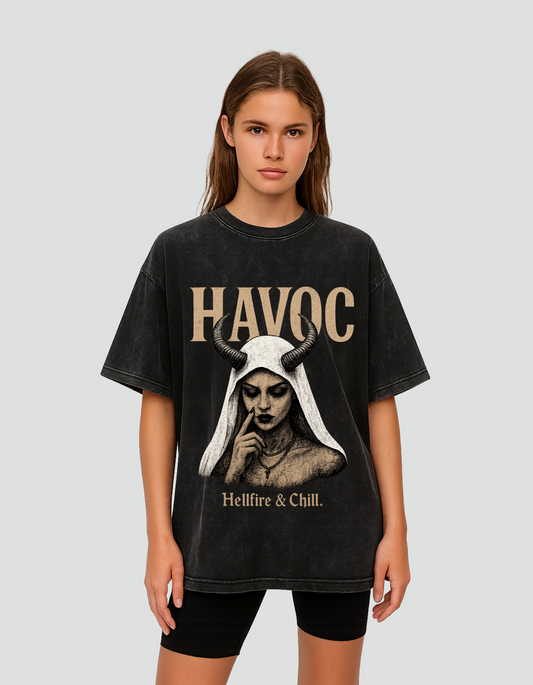 Women's Acid Washed Havoc Oversized Tee