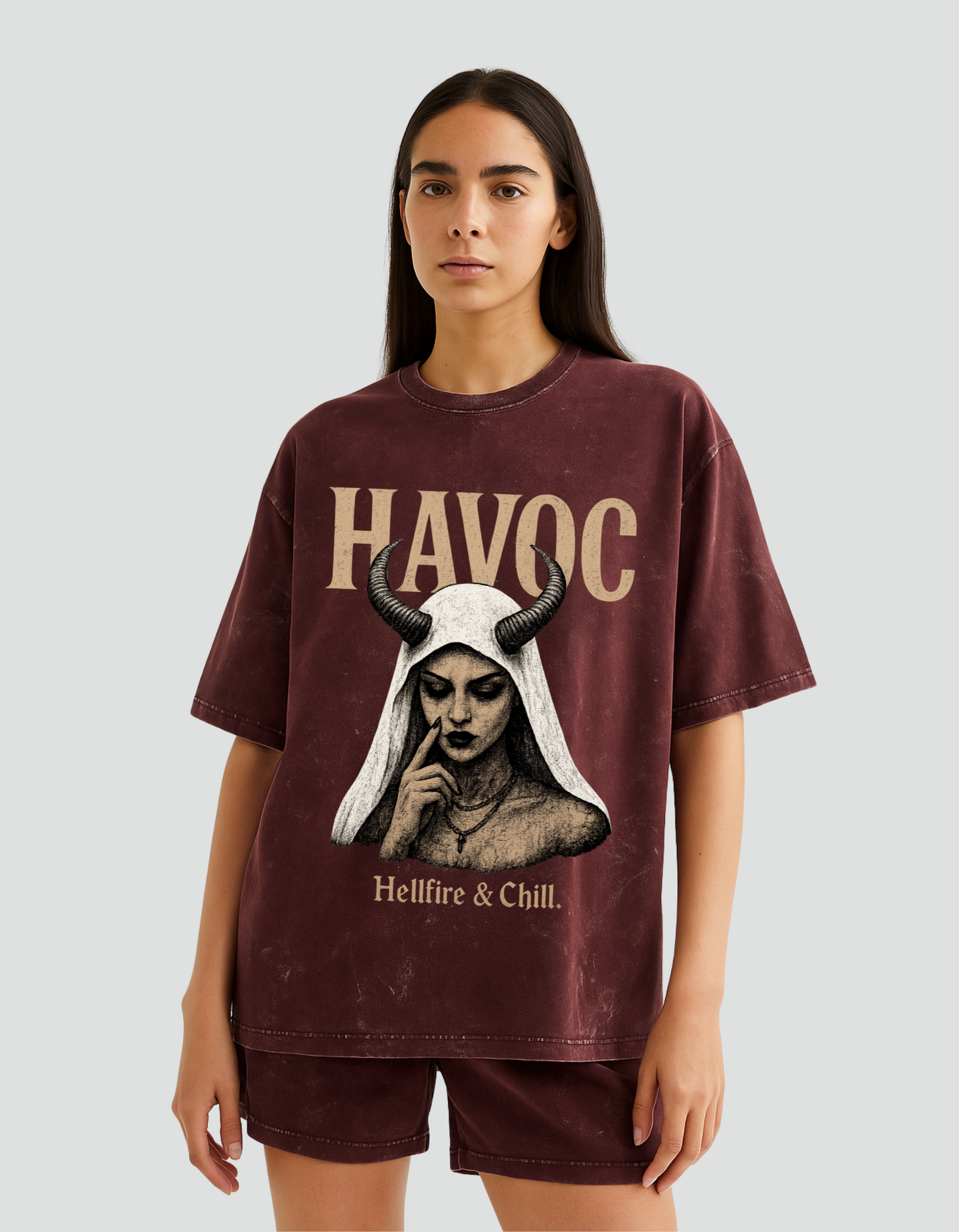 Women's Acid Washed Havoc Oversized Tee
